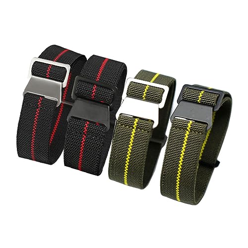 SHERCHPRY Elastisches Nylon Uhrenarmband Ersatz Armband Komfortables Strapazierfähiges Ergonomisches Ersatzband für Herren Damen Grün Silber Schnelle Anbringung von SHERCHPRY