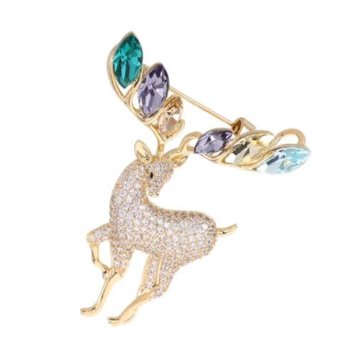 SHERCHPRY Elchbrosche Glitzernde Tiernadeln Weihnachtsbrosche Strickjackennadel Weihnachts Abzeichen Kleidungsbrosche Tierbrosche Für Frauen Damenbrosche Anzugnadel von SHERCHPRY