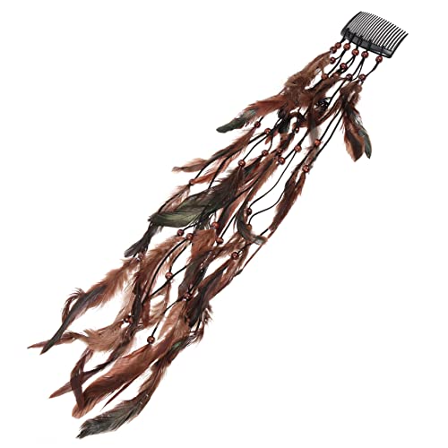 SHERCHPRY Elegant Boho Stirnband mit Federn Verstellbares Kopfschmuck Accessoire für Festivals und Hochzeiten Vielseitig Tragbar Haarschmuck oder Halskette Handwerkskunst Stilvollen Farben von SHERCHPRY