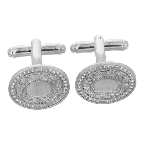 SHERCHPRY Elegante Herren Manschettenknöpfe mit Kristallbesatz Runde Form Stilvolles Design für Hochzeit Business und Formelle Anlässe Komfortabel Langlebig Edles Schmuckaccessoire für von SHERCHPRY