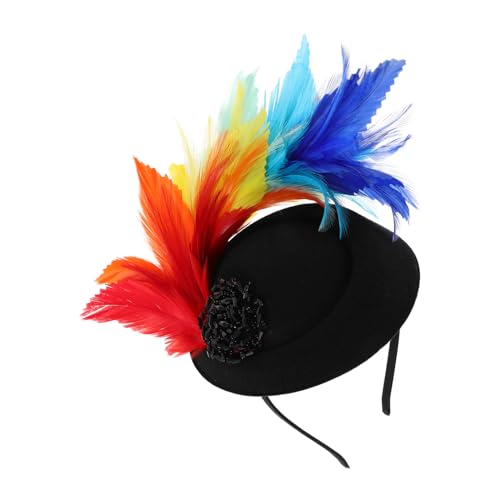SHERCHPRY Bunter Federn Fascinator Hut Für Damen Leichtes Bequemes Kopfschmuck-accessoire Für Hochzeiten Bälle Und Stilvolles Headpiece Regenbogenfarben von SHERCHPRY