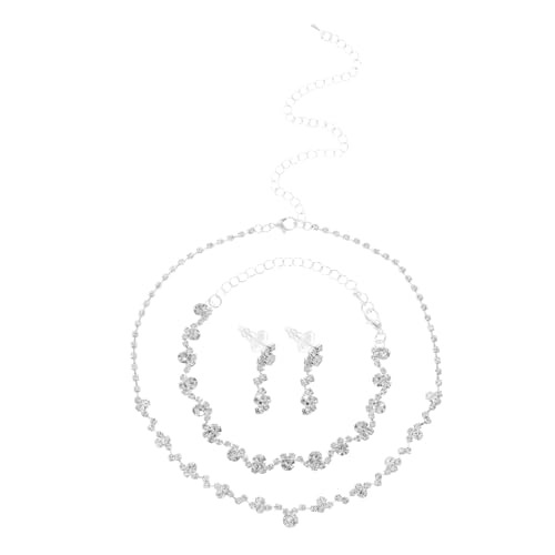 SHERCHPRY Elegantes Damen Schmuckset mit Funkelnden Strasssteinen Halskette Armband Ohrringe Leichtes Design für Abendkleider Hochzeit Prom Party Accessoires von SHERCHPRY