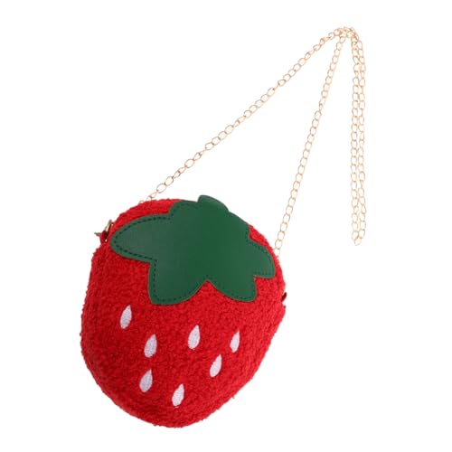 SHERCHPRY Süße Plüschige Erdbeer-umhängetasche Für Mädchen Cartoon-Design Leichte Schultertasche Für Spielzeug Und Kleingeld Als Geburtstagsgeschenk Für Kleine Mädchen von SHERCHPRY