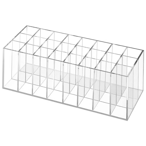 SHERCHPRY Fächer Acryl Lippenstift Organizer Transparent Kompakter Makeup Aufbewahrungsbehälter für Kosmetik und Schminkutensilien Multifunktionales Desktop Kosmetikregal für Zuhause von SHERCHPRY