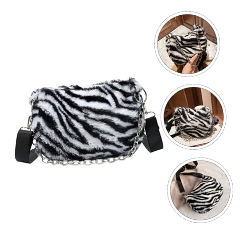 SHERCHPRY Flauschige Damen Schultertasche mit Zebra muster Modische Armpit Bag Leichte Umhängetasche für Alltag Reisen Shopping und Party Langlebiges Material Praktische von SHERCHPRY