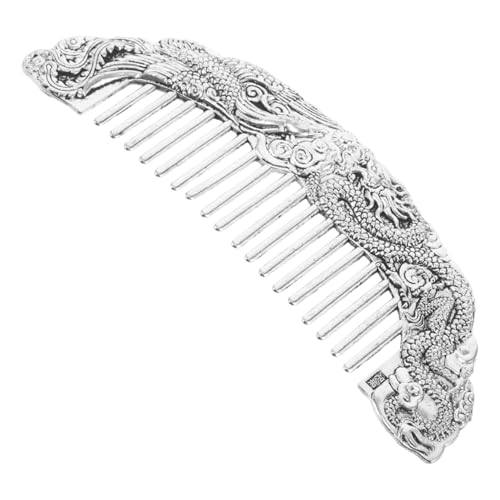 SHERCHPRY Kamm Mit Breiten Zähnen Aus Weißkupfer Kamm Für Männer Und Frauen Bartkamm Nasskamm Zum Stylen Und Pflegen Mit Gravur Und Tiermotiv Für Friseur Und Heimgebrauch von SHERCHPRY