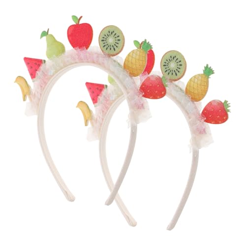 SHERCHPRY Früchte Haarreif mit Bunten Applikationen Mesh Spitze Langlebig und Süßes Party Accessoire für Sommer Luau Beach Fest Tropisches Design mit Birne Ananas Wassermelone von SHERCHPRY