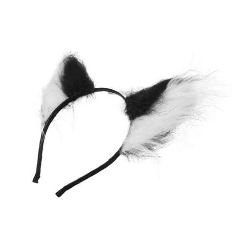 SHERCHPRY Fuchs Ohren Stirnband für Cosplay Handgefertigtes Tier Haarschmuck für Partys und Kostüme Geeignet für Frauen und Weiß und Schwarz für Halloween und Besondere Anlässe von SHERCHPRY
