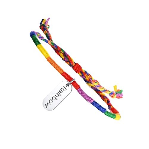 SHERCHPRY Geflochtenes Regenbogen-Armband Armbänder dekoratives Armband schwules Schmuckgeschenk Armband für Paare Handgelenk Seile Charme Handschlaufe Schild Trageschlaufe Liebhaber von SHERCHPRY