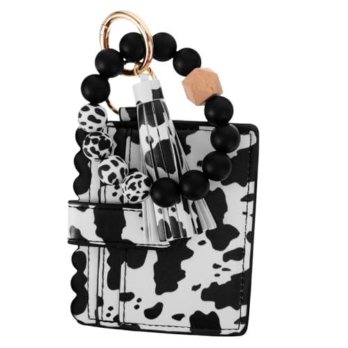 SHERCHPRY Ledergeldbörse Für Damen Kurze Damengeldbörse Kuhfellmuster Brieftasche Münzgeldbörse Mit Armband Kreditkartenhalter Clutch Für Frauen von SHERCHPRY