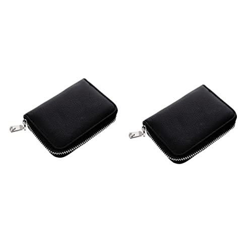 SHERCHPRY Geldbörse Herren 2 Multi-Karten-Aufbewahrung Für Erwachsene Mit Etui Modische Herren-Münzfächer Nützliches Multi-Schwarzes Design Schlitz Echte Portmonee Herren von SHERCHPRY