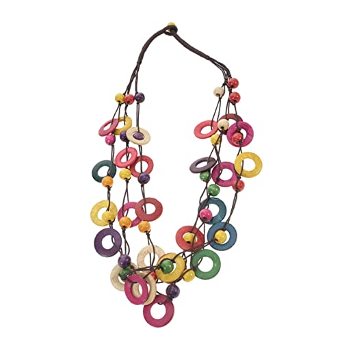 SHERCHPRY Böhmische Halskette Aus Kokosnussschalen Mehrschichtig Farbenfroh Eleganter Schmuck Für Frauen Für Alltag Und Besondere Anlässe von SHERCHPRY