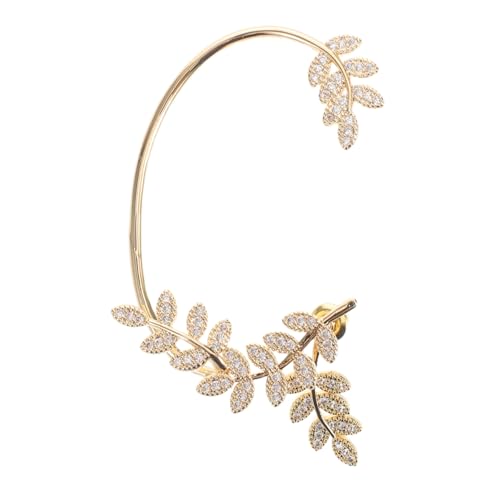 SHERCHPRY Goldfarbene Vintage Ohrmanschette mit Funkelndem Design Langlebiges Metall Abnehmbarer Ohrclip Leichter Ohrschmuck für Damen Modischer Ohrwickel und Kletterer für Rechte von SHERCHPRY