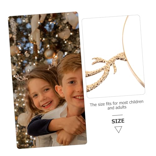 SHERCHPRY Goldfarbenes Geweih Haarband aus Legierung Leichter Haarschmuck mit Süßem Rentierdesign Verstellbares Stirnband für Damen und Mädchen Festliche Kopfbedeckung für Weihnachten von SHERCHPRY