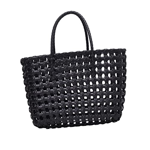 SHERCHPRY Große Kapazität Damen Handtasche Geflochtenem Stroh Stilvolle und Praktische Tragetasche mit Schlichtem Hohlem Design für Freizeit Schule und Strand von SHERCHPRY