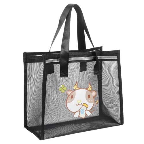 SHERCHPRY Große Mesh Strandtasche Für Damen Multifunktionale Badetasche Mit Fassungsvermögen Für Sommerausflüge Strapazierfähigem Im Modernen Rindermuster von SHERCHPRY