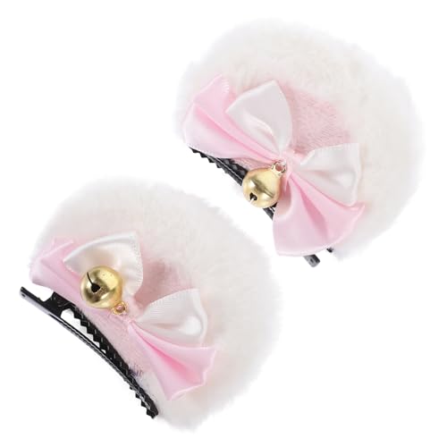 SHERCHPRY Haarspange Aus Plüsch Mit Doppel Schleife Und Bär Ohr Design Dekorative Haarnadel Für Party Und Cosplay Schöne Kopfschmuck Für Mädchen Und Frauen von SHERCHPRY
