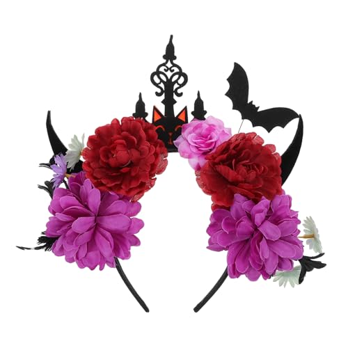 SHERCHPRY Haarreifen Fledermaus Teufelsohren Haarreif Halloween Haarband Gruseliges Stirnband Schwarzes Kostüm-accessoire Dämonen-hörner-stirnband Halloween-party-kopfschmuck von SHERCHPRY