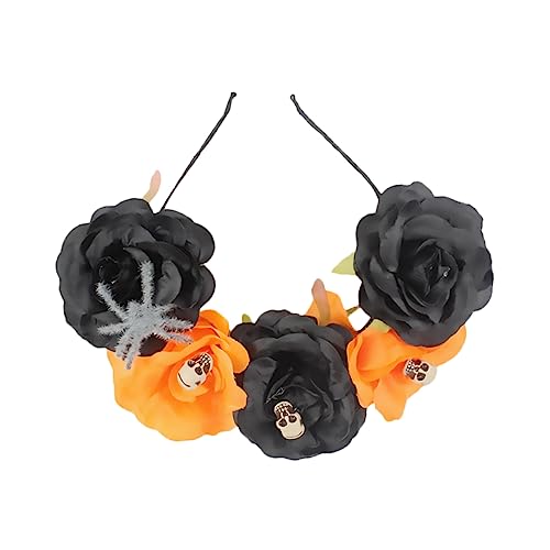 SHERCHPRY Halloween Haarreif mit Spinnen und Blumenmotiv Kopfband für Kostümpartys Cosplay und Festlichkeiten Geeignet für Erwachsene Halloween Materialien Gefertigt von SHERCHPRY