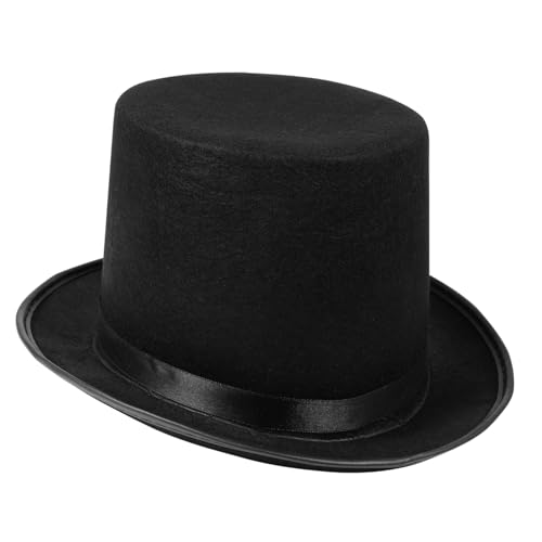 SHERCHPRY Halloween Schwarzer Filz Magierhut Hochhut Jazz Kostüm Requisite für Herren Party Zubehör von SHERCHPRY