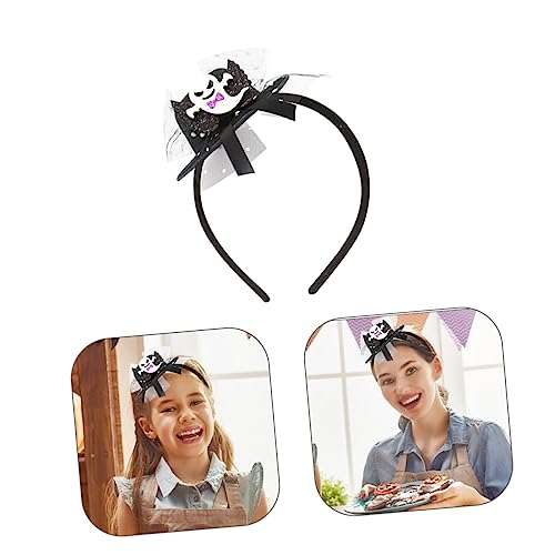 SHERCHPRY Halloween Stirnband Ghost Haarschmuck Leichtes Bequemes Party Kostüm für Mädchen und Erwachsene Schwarzer Kopfschmuck mit Geist für Cosplay und Festlichkeiten von SHERCHPRY