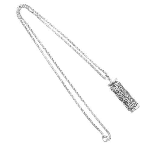 SHERCHPRY Halskette mit Leerem Fläschchen für Männer und Frauen Hohles Amulett Design Inspirierende Gravur der Sechs Tragbar für Reisen und Besondere Anlässe Langlebiger von SHERCHPRY