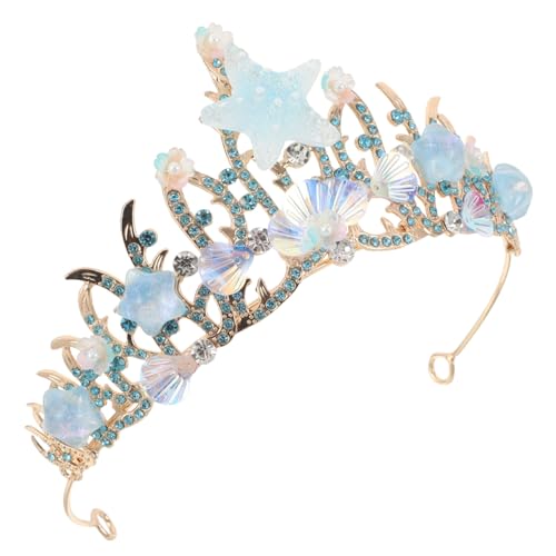SHERCHPRY Handgefertigte Meerjungfrau Prinzessin Tiara aus Legierung mit Funkelnden Strasssteinen und Muscheldetails Leichtes Langlebiges Kopfschmuck für Mädchen und Frauen Geeignet für von SHERCHPRY