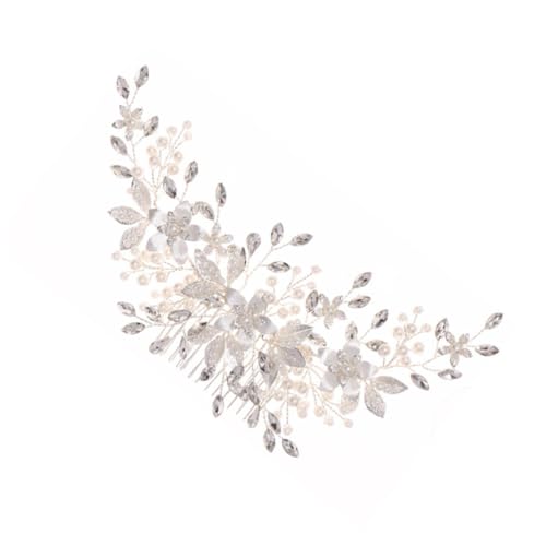 SHERCHPRY Handgefertigter Perlen Haarkamm Brautschmuck Eleganter Haarschmuck für Hochzeit Damen und Brautjungfern Vintage Kopfstück für Festliche Anlässe und Partys von SHERCHPRY