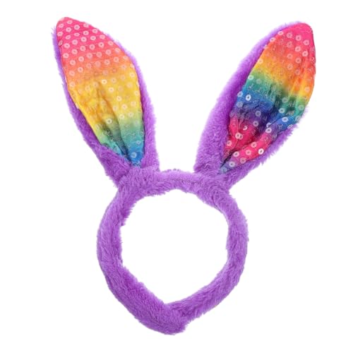 SHERCHPRY Hasenohren-stirnband Mit Pailletten Für Festlichkeiten Glitzer-design Plüschmaterial Haarreifen Für Junge Mädchen Und Erwachsene Cosplay-zubehör von SHERCHPRY
