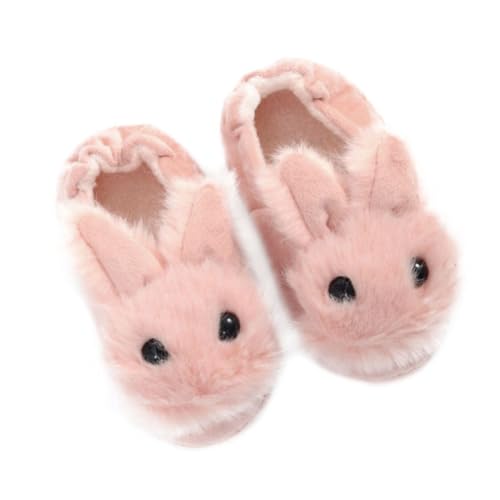 SHERCHPRY Kinder Hausschuhe Plüsch Kaninchen Winter Warm Rutschfest mit Fersenschutz Leichte Atmungsaktive Sohle Süße Hasenohren für Mädchen Jungen Größe 13/14 für Zuhause Schule Kindergarten von SHERCHPRY