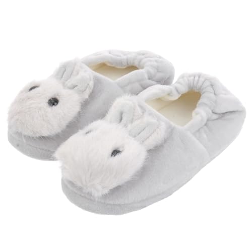 SHERCHPRY Kinderhausschuhe Warme Kreative Hausschuhe mit Fersenschutz Plüschig und Bequem Kaninchenmotiv Rutschfest für Jungen und Mädchen Geeignet für Zuhause Schule und Kindergarten von SHERCHPRY