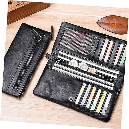 SHERCHPRY Herren Geldbörse mit Reißverschluss aus Weichem Leder Großes Kartenetui und Scheinfach Vielseitiger Business Geldbeutel für Männer Robust und Geruchsneutral für Büro und Alltag von SHERCHPRY
