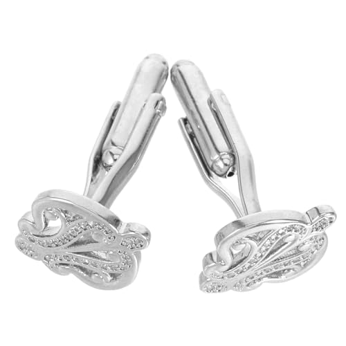 SHERCHPRY Herren Manschettenknöpfe Silber Kupfer mit Strassbesatz Stilvolle Business Shirt Zubehör für Hochzeiten Partys und Formelle Anlässe von SHERCHPRY