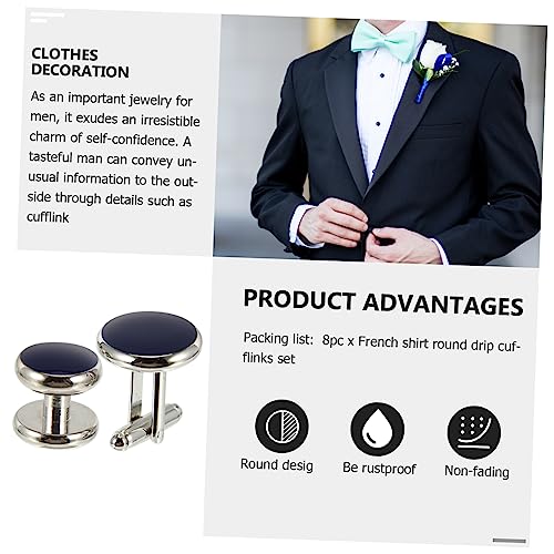 SHERCHPRY Herren Manschettenknöpfe Teiliges Runde Form Französischer Stil Klassische Manschettenknöpfe für Hemden Business Hochzeit Büro von SHERCHPRY