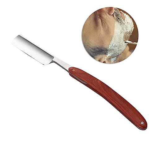 SHERCHPRY Herren Rasierer Natürlichem Holzgriff Handgefertigtes Rasiermesser für Präzise Rasuren für Bart Nacken und Haare Reisen und Barbershops von SHERCHPRY