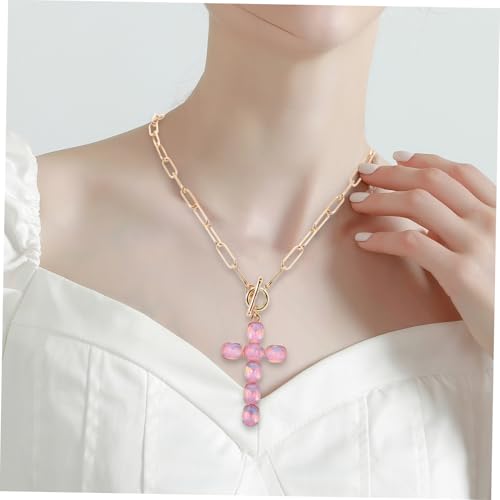 SHERCHPRY Hip Hop Kreuz Kettenhalskette mit Funkelndem Strassanhänger Leichte Metallkette Modisches Unisex Schmuckstück für Männer und Frauen Katholisches Minimalistisches Design Vielseitig von SHERCHPRY