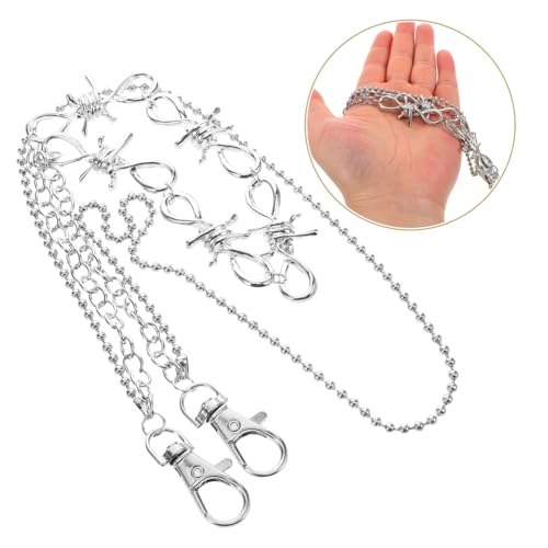 SHERCHPRY Hip Hop Punk Waist Chain mit Dornenanhänger und Modischen Quasten Robuste Metallhose Kette für Jeans Vielseitiges Punk Accessoire für Damen und Herren Stylische Bundkette für Hose von SHERCHPRY