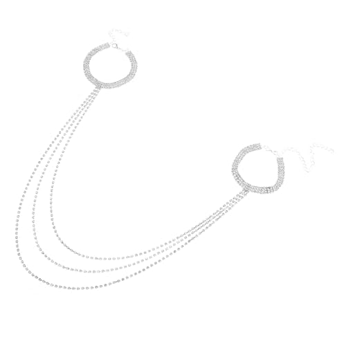 SHERCHPRY Hochzeit Handarmband Schmuck Mehrlagige Armkette Oberarmband Oberarmreif Mehrlagige Handkette Böhmische Armkette Damen Armband Kette Armmanschette Silber von SHERCHPRY