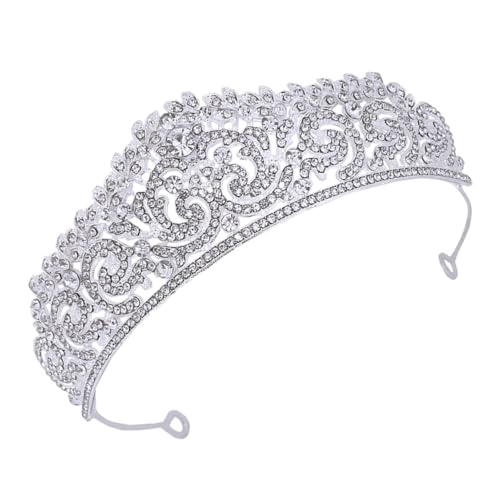 SHERCHPRY Hochzeit Tiara Krone für Bräute Brautaccessoire mit Funkelnden Strasssteinen Romantischer Haarschmuck für Hochzeiten und Besondere Anlässe von SHERCHPRY
