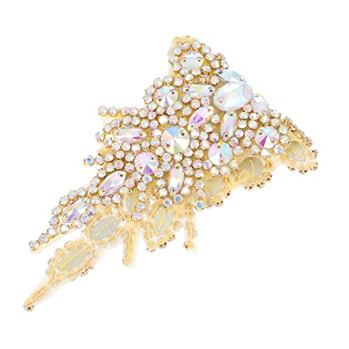 SHERCHPRY Hochzeitsgürtel Brautgürtel mit Strasssteinen Hochzeits-Strass-Applikationsdekor Golddekor Hochzeits-Strass- dekorative Strassapplikation Hochzeitskleid Patch von SHERCHPRY