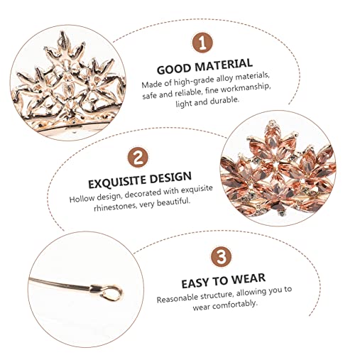 SHERCHPRY Hochzeitskrone Braut Haarschmuck Strass Tiara mit Kristallen Rosa Gold Hochzeit Haarschmuck für Braut Mädchen Festliche Dekoration von SHERCHPRY