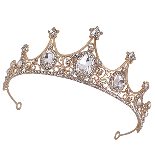 SHERCHPRY Hochzeitskrone für Barock Tiara mit Kristallen Funkelnde Brautkrone Haarschmuck für Besondere Anlässe Wie Hochzeit oder Rollenspiele Weiße Farbgebung von SHERCHPRY