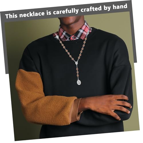 SHERCHPRY Holzperlen Gebetskette Unisex Natürliche Holzperlen Halskette Religiöse Kette Handgefertigtes Schmuckstück für Alltag Party Büro und Reise Vielseitiges Accessoire für Damen und von SHERCHPRY
