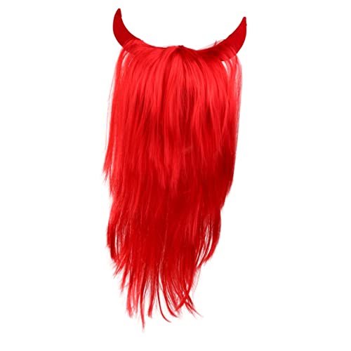 SHERCHPRY Horn Perücke Für Halloween Teufel Kostüm Zubehör Mit Abdeckung Strapazierfähig Einfach Zu Tragen Geeignet Für Cosplay-partys von SHERCHPRY