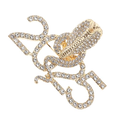 SHERCHPRY Jahr der Schlange Brosche Damen Retro Digitales Design mit Strass Schmuck Geburtstag Anstecknadel Festlicher Modeschmuck Fein Verarbeitet Langlebig von SHERCHPRY