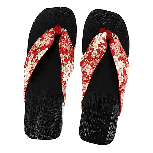 SHERCHPRY Japanische Holzclogs Damen Slippers Rutschfest Bequeme Sandalen Sommer Strand Hausschuhe Modisch Langlebig Non Slip Leichte Pantoffeln von SHERCHPRY