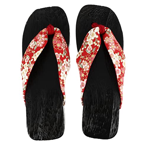 SHERCHPRY Clogs Damen Sandalen Holzschuhe Japanisch 1 Paar Sommer Flip Flops mit Hoher Sohle Paulownia Holz Rutschfest Atmungsaktiv Bequem für Strand Outdoor 23.5cm 6.5Us 37.5Eu 4Uk von SHERCHPRY