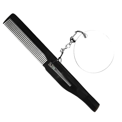 SHERCHPRY Klappkamm Schlüsselanhänger Klappkamm Für Herren Klapp Bartkamm Feinzahnkamm Klappkammspiegel Tragbarer Klappkamm Bartbürste Für Herren Reise Bartkamm Mini Spiegel Acryl von SHERCHPRY