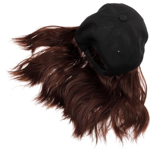 SHERCHPRY Hutperücke Mit Lockiger Kurzperücke Aus Synthetik Für Frauen Perückenhut Für Damen Baseballmütze Mit Gewellten Haaren Bequem Und Schnell Zu Tragen Für Cosplay Und von SHERCHPRY