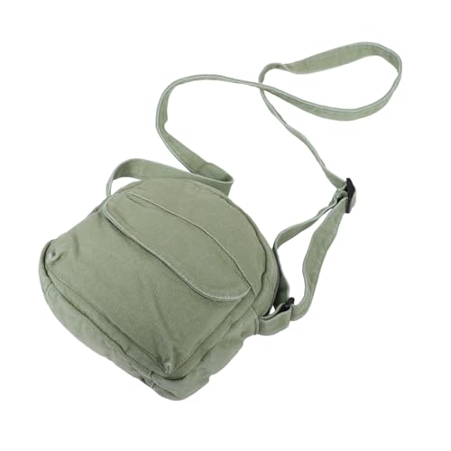 SHERCHPRY Kleine Canvas Crossbody Tasche Damen Mini Umhängetasche Verstellbarer Gurt Handytasche für Alltag Reisen Robust und Stilvoll Grün von SHERCHPRY